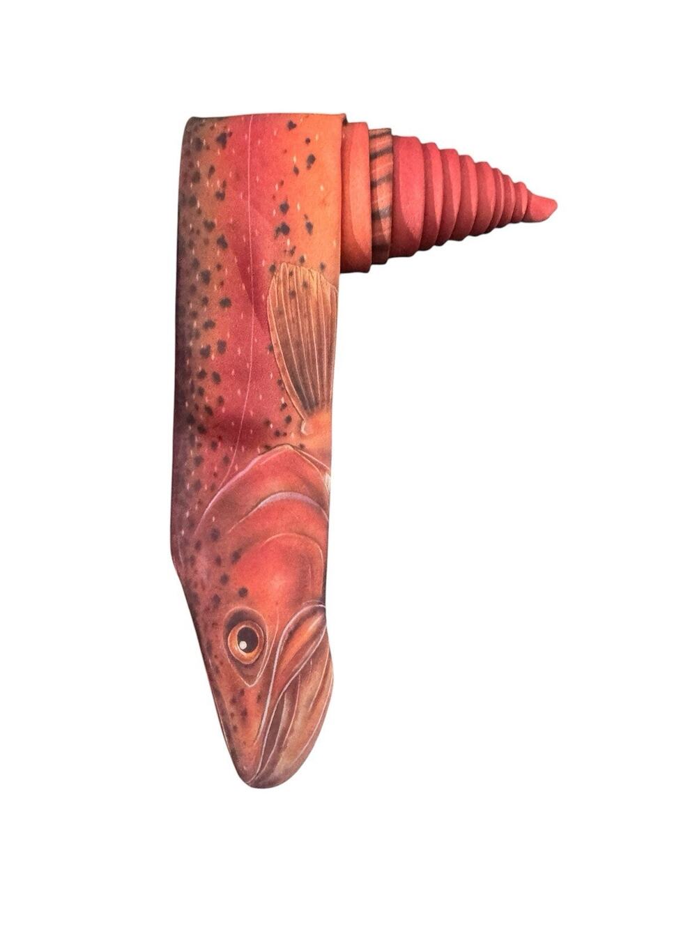 Vintage 1986 Ralph Marlin Rainbow Trout Fish Novelty Necktie Polyester
